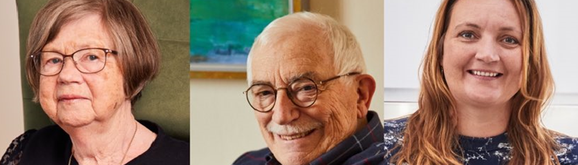 Portrætbilleder af tre smilende personer og nederst står teksten: #taksosu