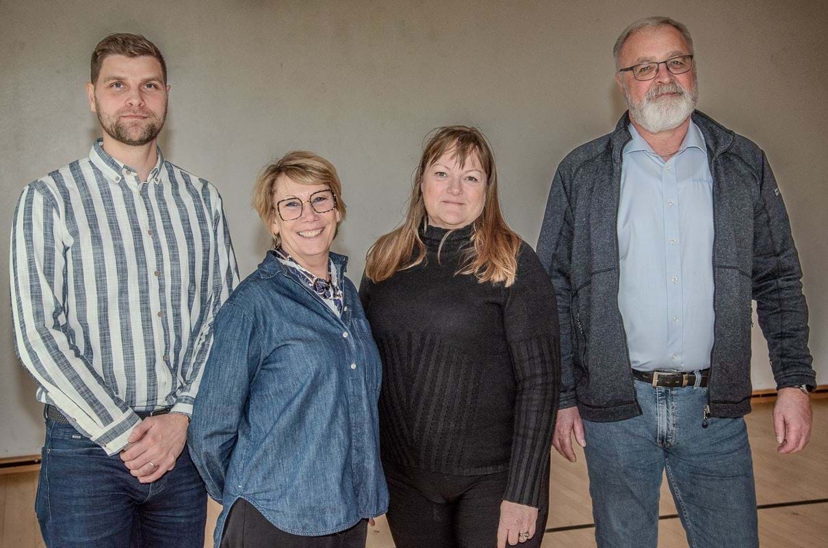 Bestyrelsesformand for CELF Jakob Søndergaard Nielsen, bestyrelsesformand for SOSU Nykøbing Falster Berit Hvalsøe, næstformand SOSU Nykøbing Falster Lene Vistisen og næstformand for CELF Dennis Fridthjof.