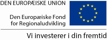 EU-logo. Den Europæiske Fond for Regionaludvikling. Vi investerer i din fremtid.