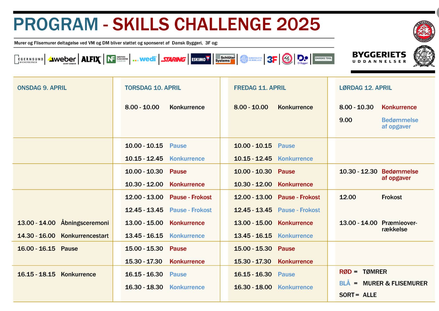 Programmet for Byggeriets Skills Challenge 2025
